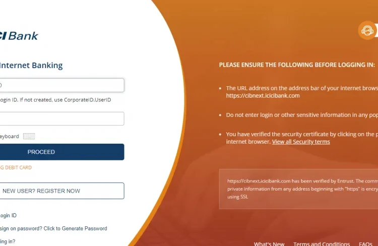 ICICI Net Banking Corporate Login